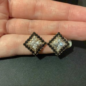 2/$30 gold coloured crystal earrings
